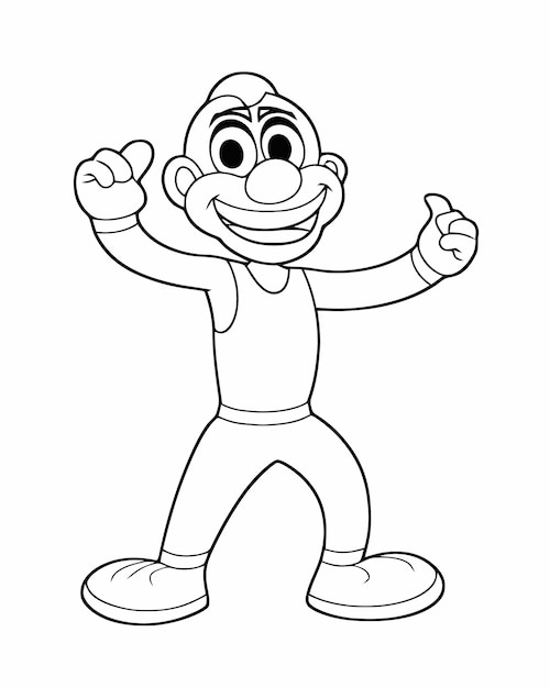 Premium vector clown posing coloring page