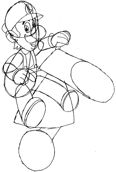 How to draw luigi riding a motorcycle bike from wii mario kart
