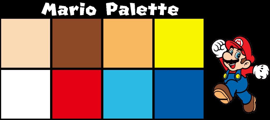 Mario d artwork official color palette mario amino