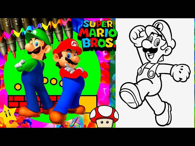 Coloring luigi super mario bros coloring pages