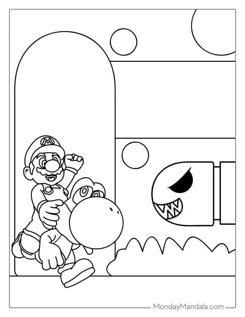 Mario coloring pages free pdf printables