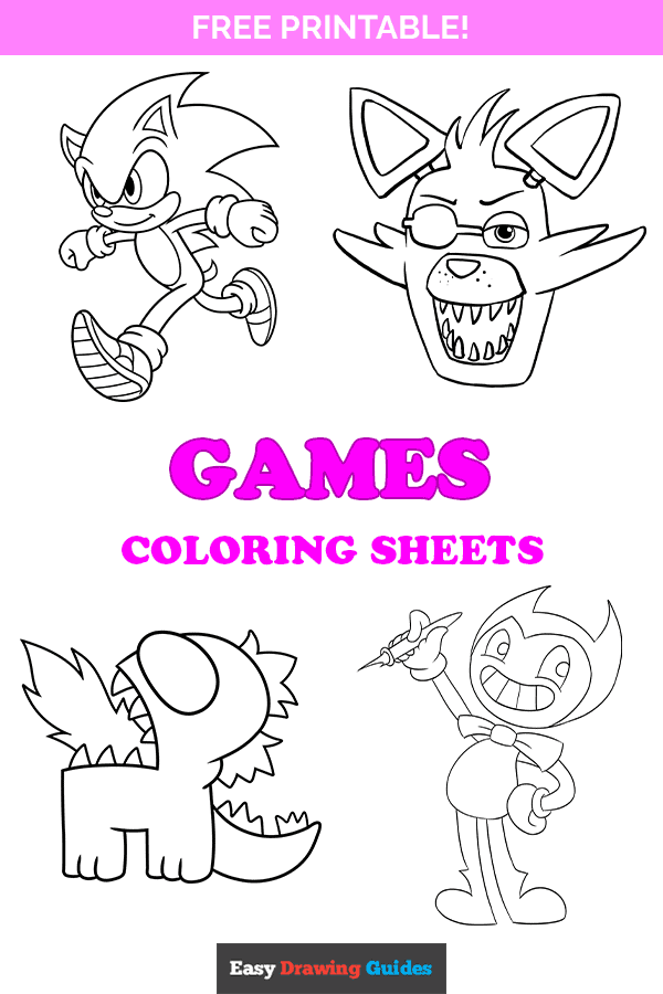 Free printable games coloring pages for kids