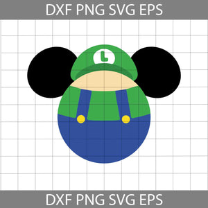 Luigi mickey mouse ears svg super mario svg game svg cricut file clipart svg png eps dxf