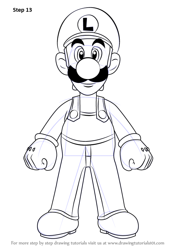 How to draw luigi from super mario super mario step by step