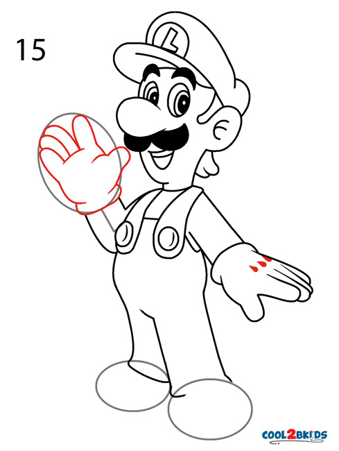 How to draw luigi step by step pictures