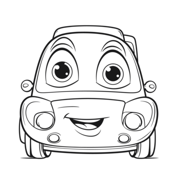 Coloring pages of a car with big eyes for kids photo outline sketch drawing vector car drawing wing drawing eyes drawing png and vector with transparent background for free download
