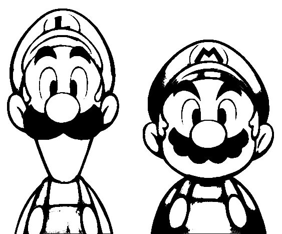Mario luigi stencil mario and luigi mario coloring pages coloring pages