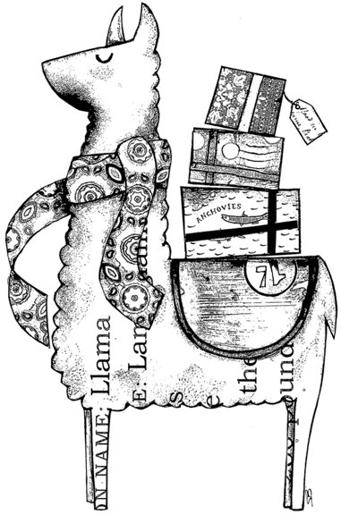 Crafty individuals luigi the llama red rubber stamp ci