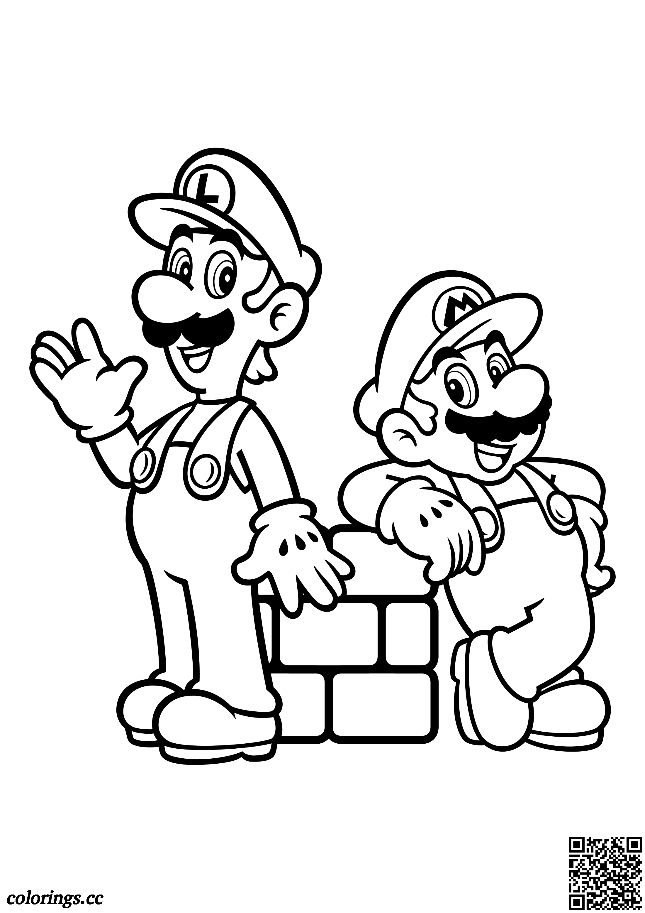 Luigi og mario tegninger til farvelãgning super mario tegninger til farvelãgning