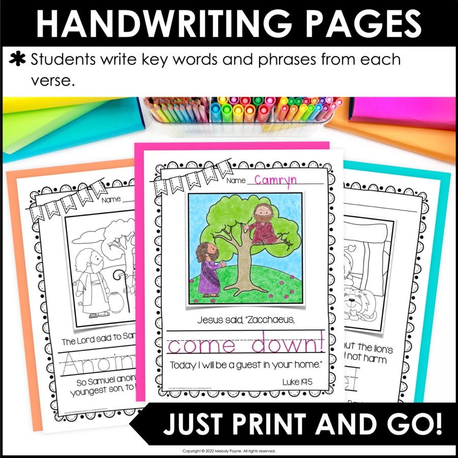 Bible coloring pages set