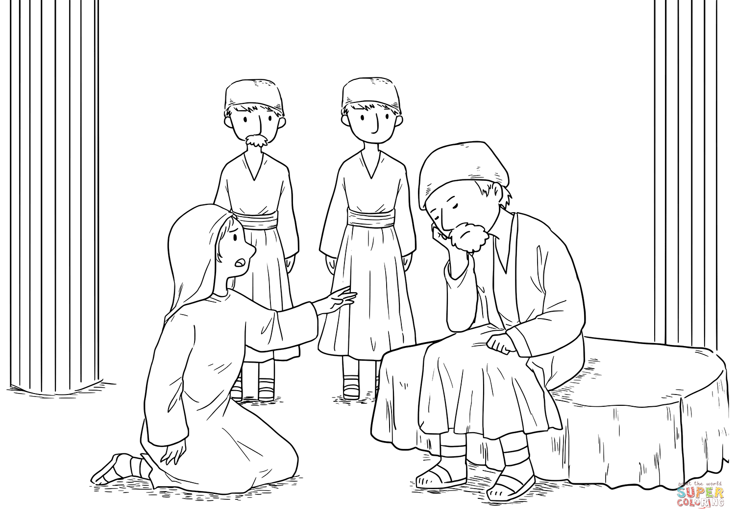 Luke story of the widow and the unjust judge coloring page free printable coloring pages