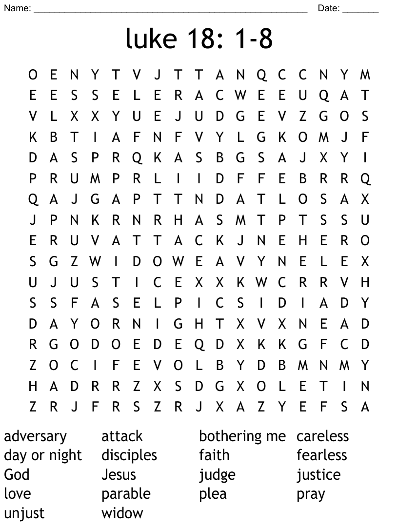 The persistent widow word scramble