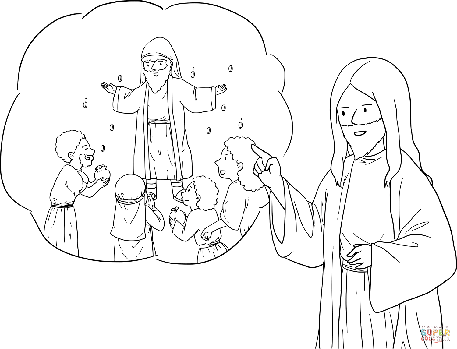 Luke jesus and rich ruler coloring page free printable coloring pages