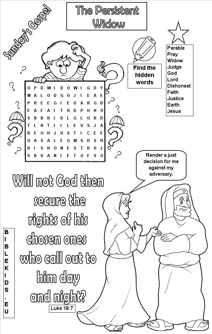 Parable of the persistent widow coloring pages
