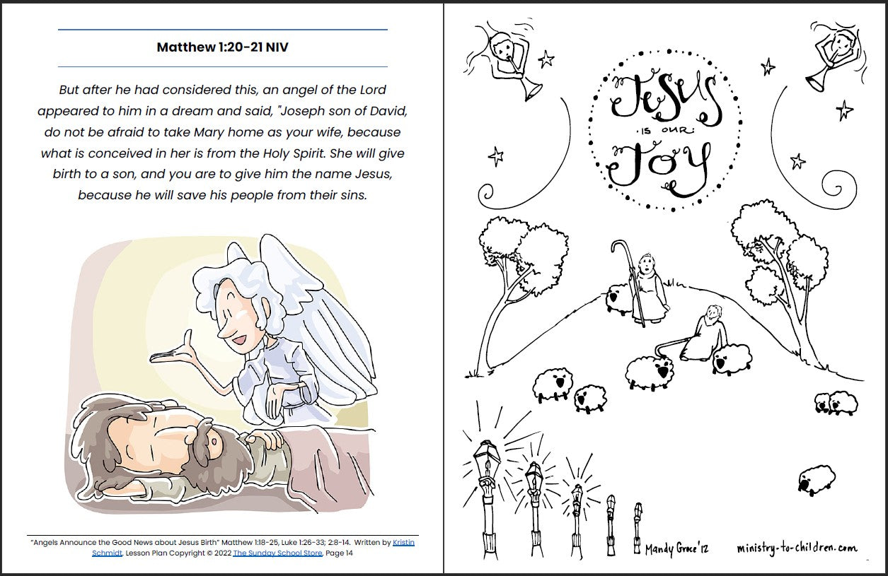 Angels announce the good news about jesus birth matthew