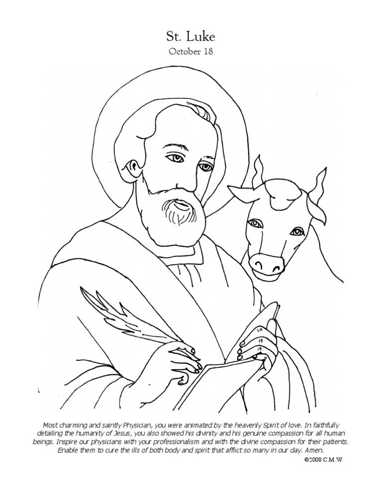 St luke pdf saint coloring coloring pages coloring books