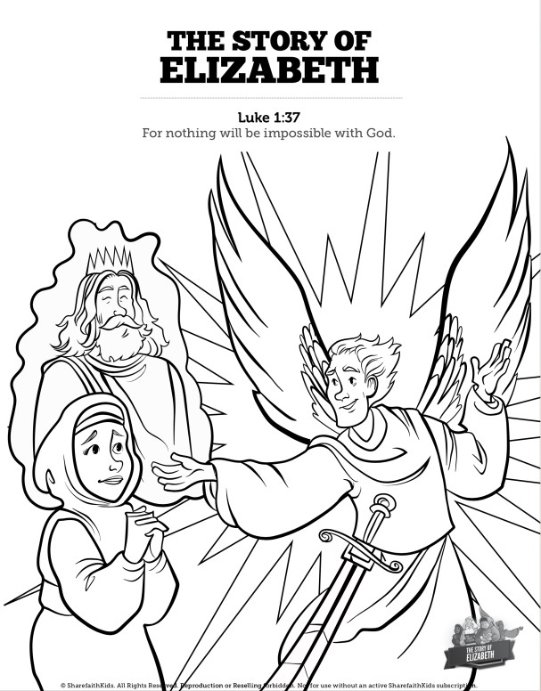 Luke the story of elizabeth sunday school coloring pages clover media
