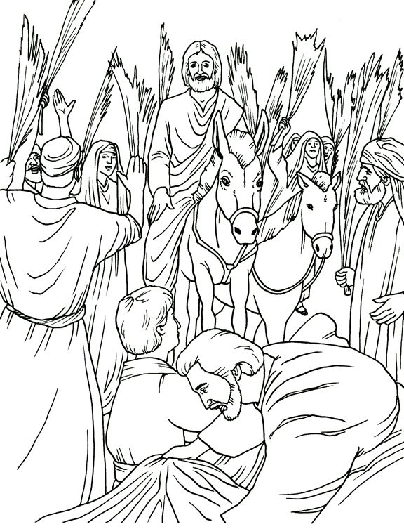 The triumphal entry coloring page jesus coloring pages bible coloring pages coloring pages