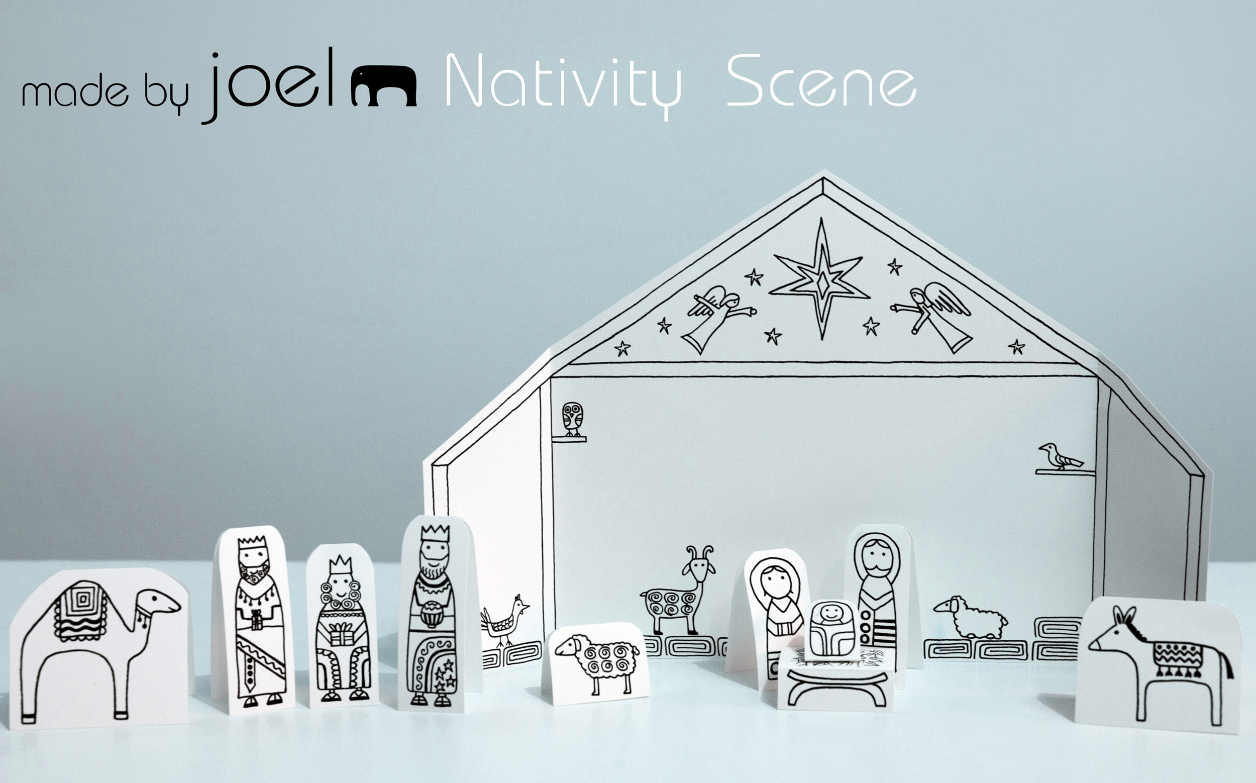 Paper city nativity scene â made by joel