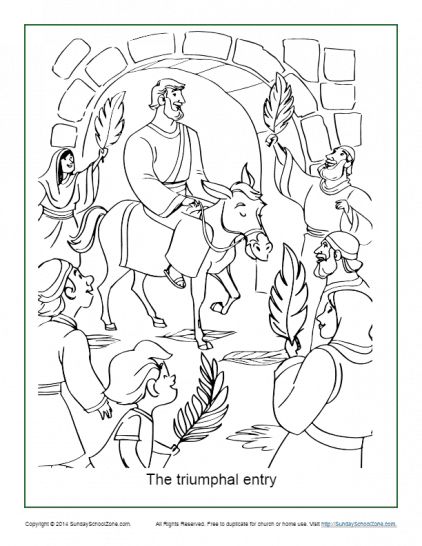 The triumphal entry coloring page bible coloring pages coloring pages coloring book pages