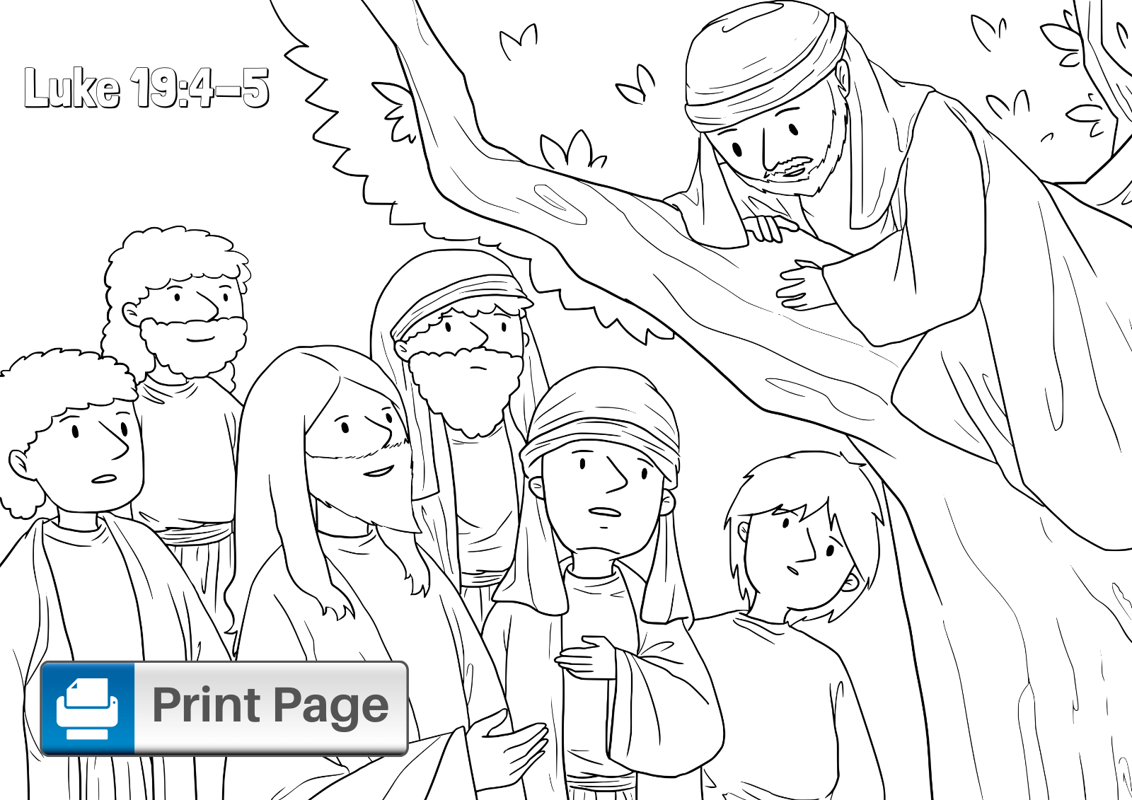 Free printable zacchaeus coloring pages for kids â connectus