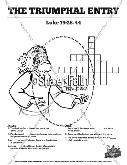 Luke the triumphal entry sunday school coloring pages â