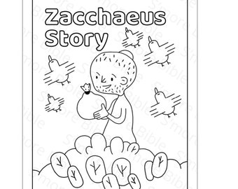 Smore bible childrens bible colouring drawing illustration book with cev bible text zacchaeus luke