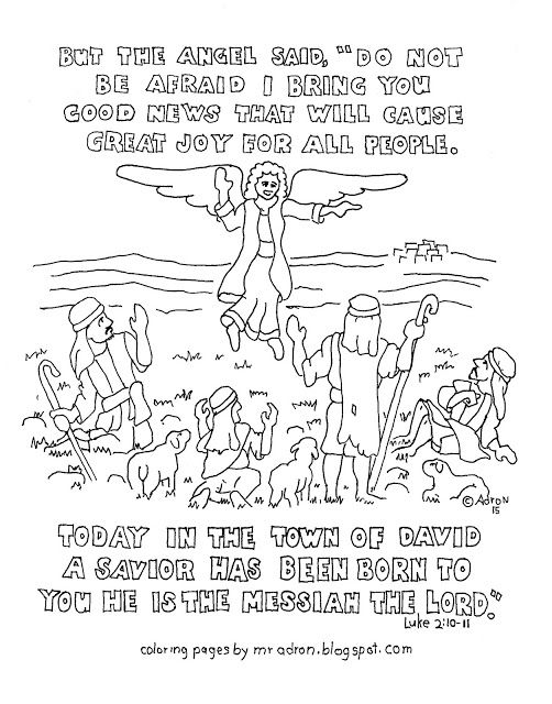 Coloring pages for kids by mr adron shepherds and angel printable christmas verse coloring page lukâ christmas verses christmas lesson christmas bible verses