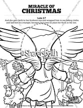 Luke the miracle of christmas sunday school coloring pages â