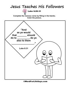 Childrens coloring pages â word for life saysâ