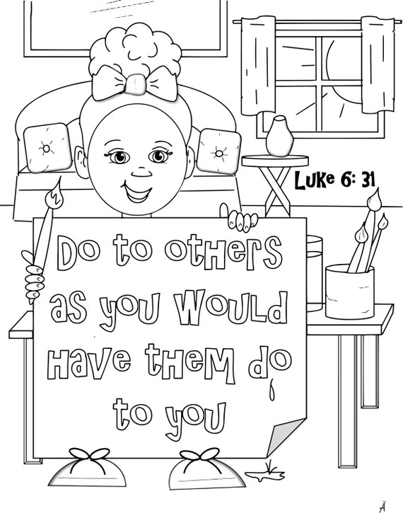 Luke little girl tiara coloring page for kids bible verse fun creative learning inspirational sayings download
