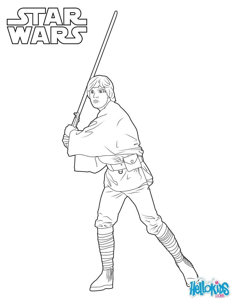 Luke skywalker coloring sheet more star wars coloring pages on hellokids star wars coloring book star wars drawings star wars coloring sheet