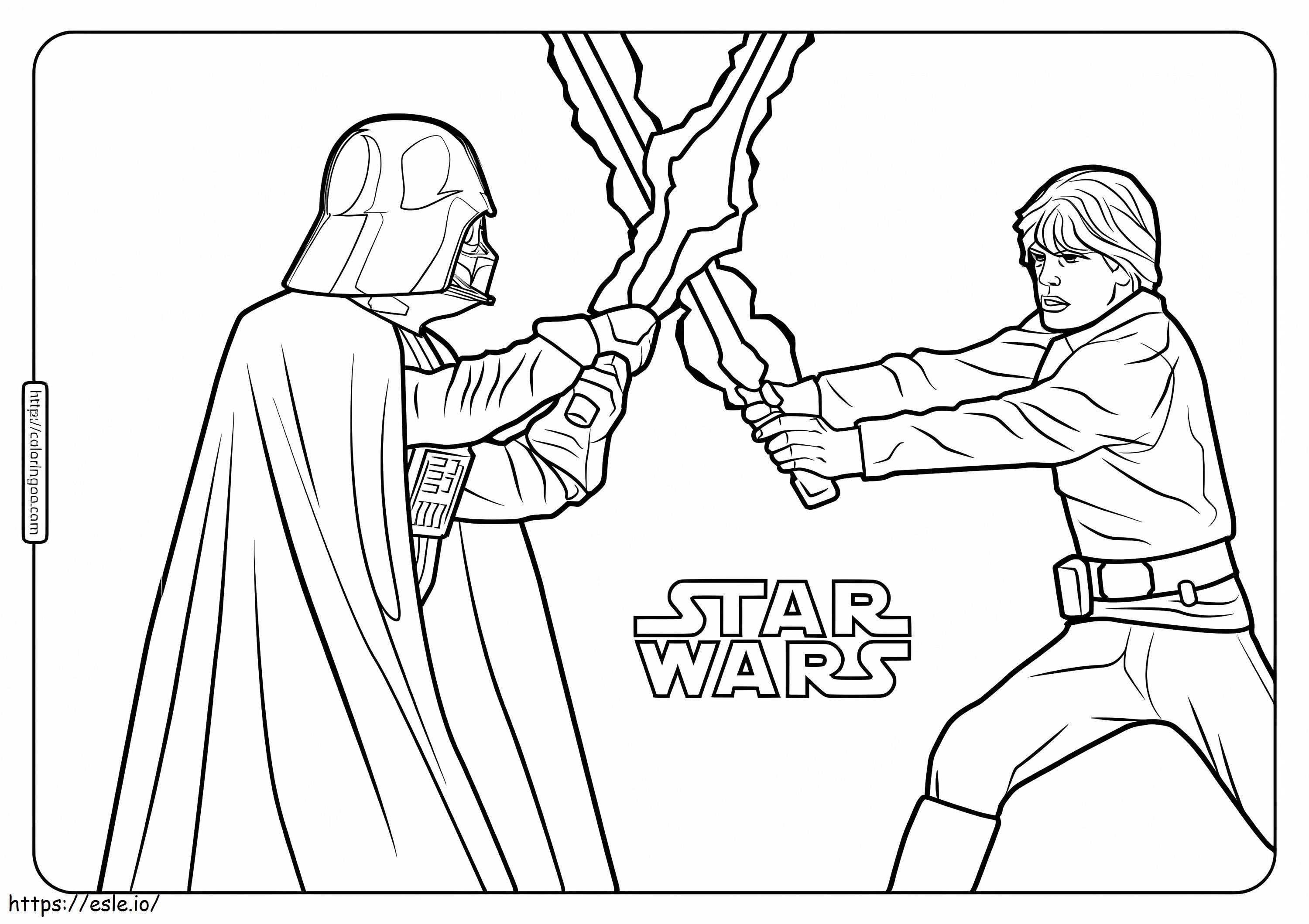 Luke skywalker y darth vader coloring page