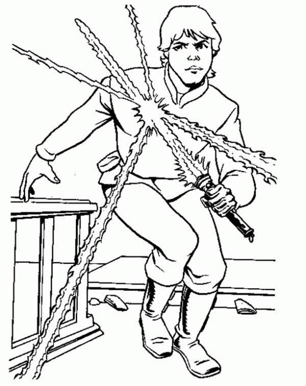 Luke skywalker from star wars coloring page