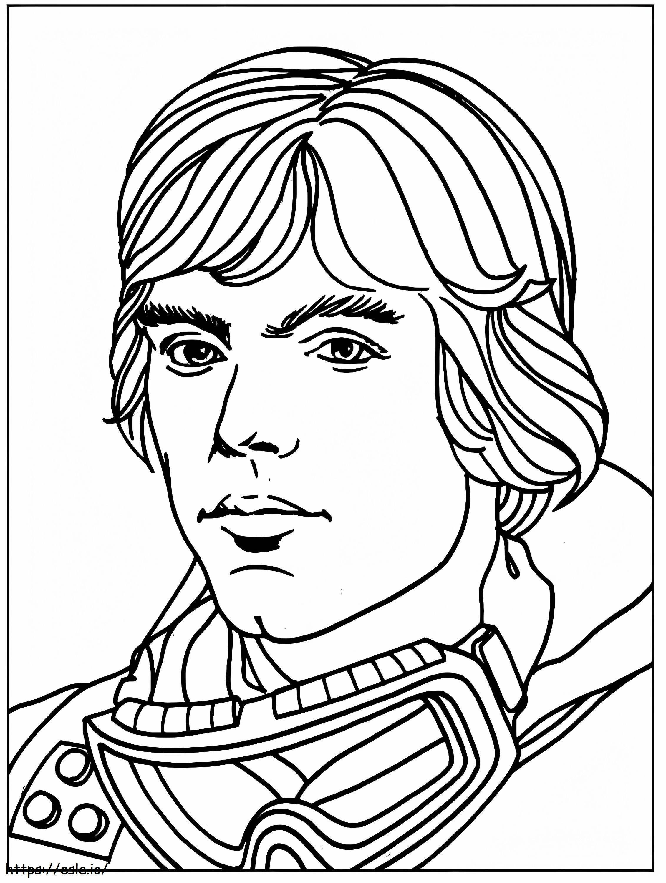 Cara de luke skywalker coloring page