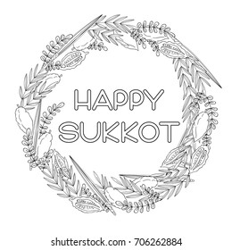 Happy sukkot jewish holiday greeting card stock vector royalty free