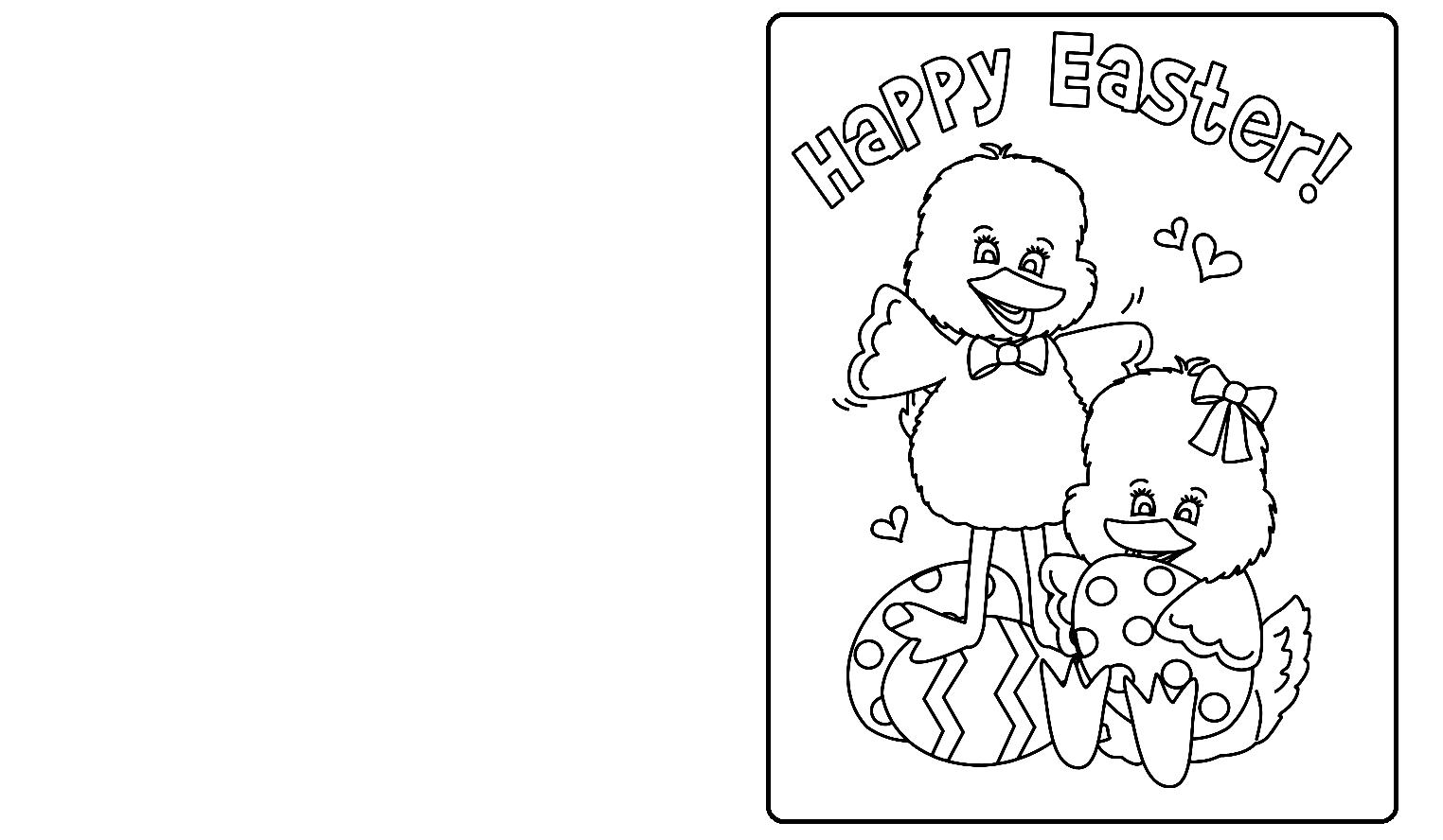 Easter card coloring pages printable for free download