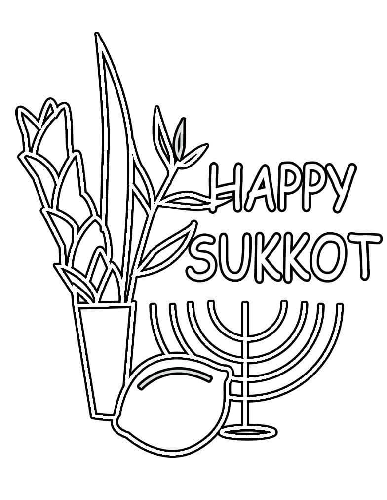 Happy sukkot coloring page