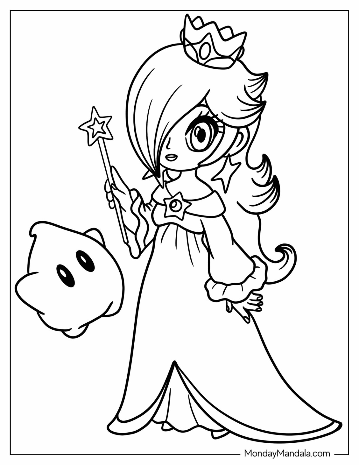 Rosalina coloring pages free pdf printables