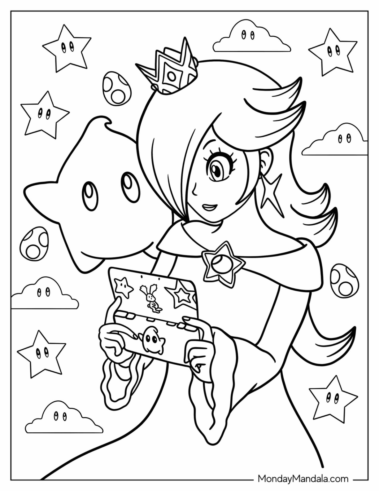 Rosalina coloring pages free pdf printables