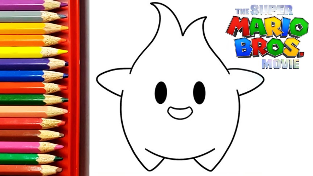 Draw and color lumalee from the super mario bros movie how to draw lumalee easy drawing