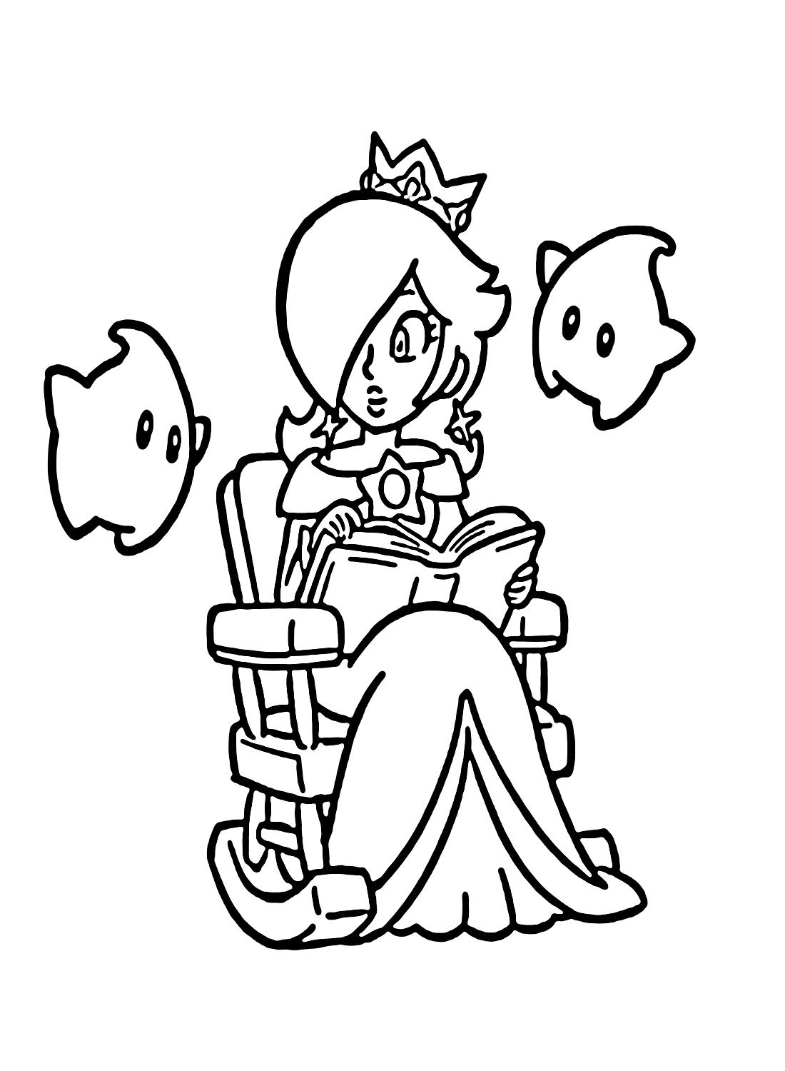 Images rosalina with luma coloring page