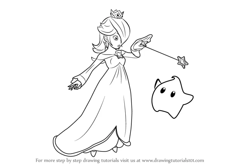 How to draw rosalina luma from super smash bros super smash bros step by step