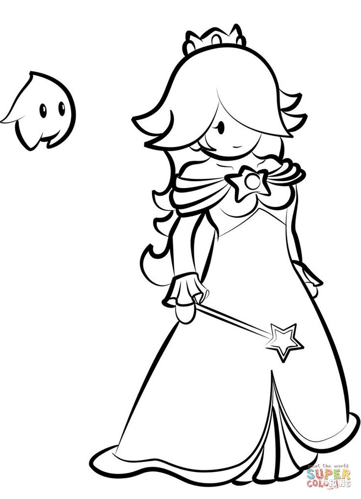 Rosalina with luma coloring page free printable coloring pages coloring pages printable coloring pages bird coloring pages