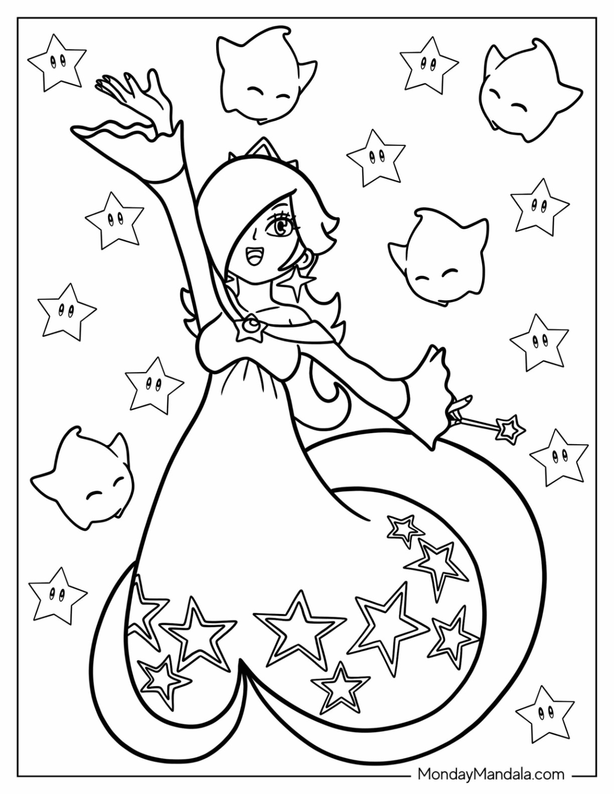 Rosalina coloring pages free pdf printables