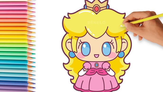 Speed drawing super mario rosalina luma drawing coloring pages videos for kids