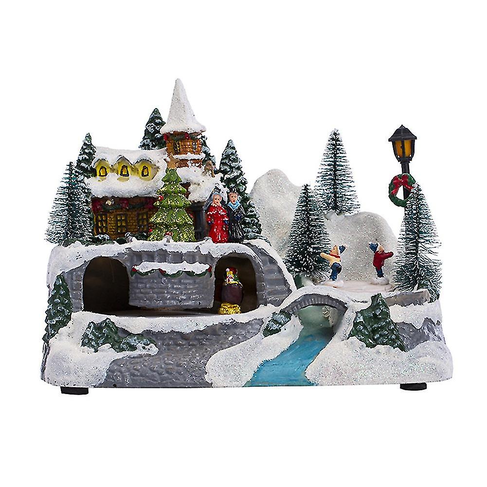 Christmas snow house village led light luminous ornament gurine christmas decorations crafts xmas