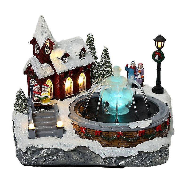 Christmas fountain house glowing snow house christmas gift christmas decoration