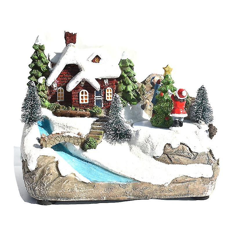 Christmas glowing christmas houses village snow house with led lights decor b