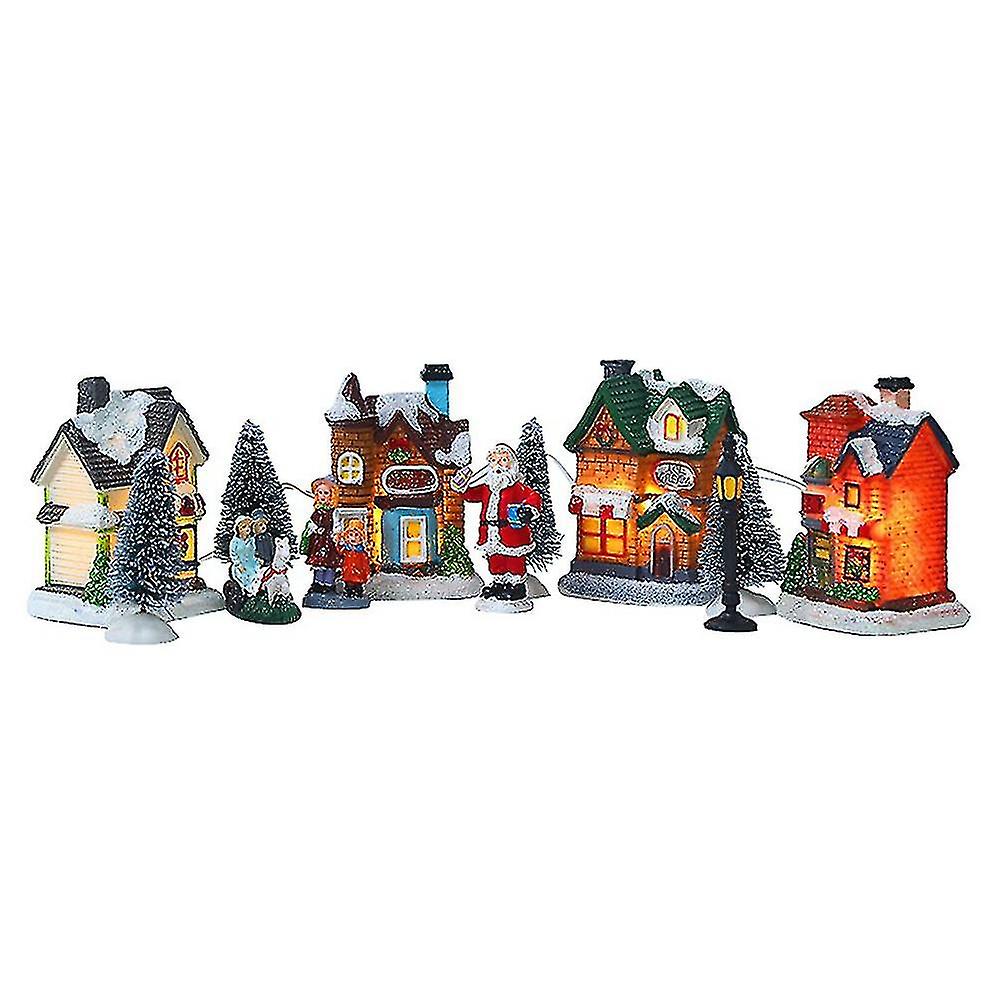Pcs santa claus snow house small scene group led lighting christmas tree